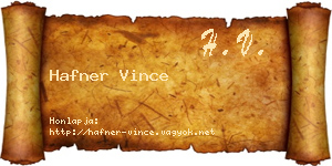 Hafner Vince névjegykártya